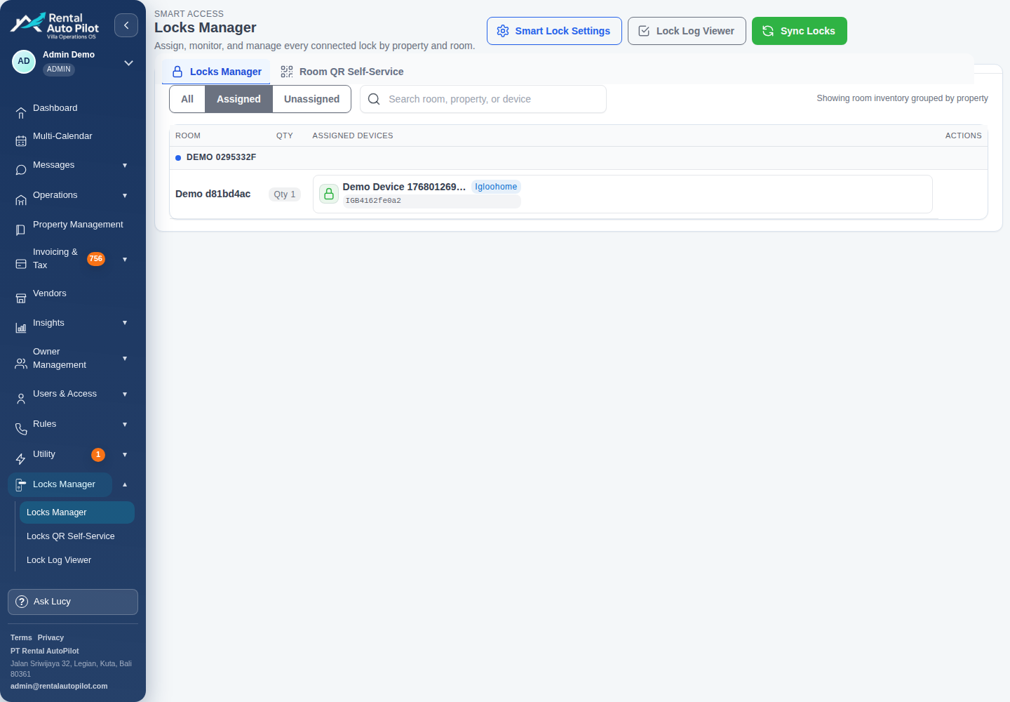Rental AutoPilot Igloohome and TTLock manager